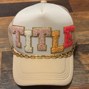 Colorful Lettered Cap with Gold Chain